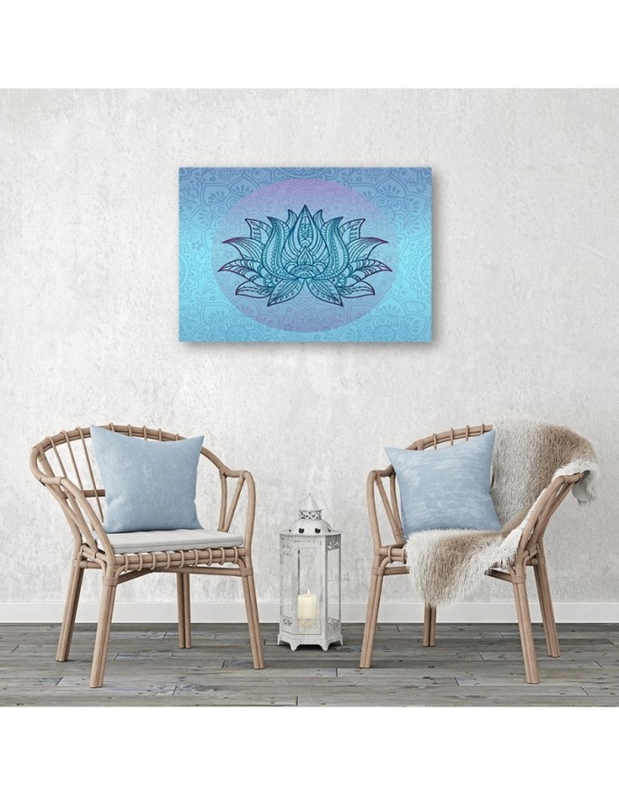 Flower on blue background Andrea Haase - Oriental zen Canvas painting | FEEBY