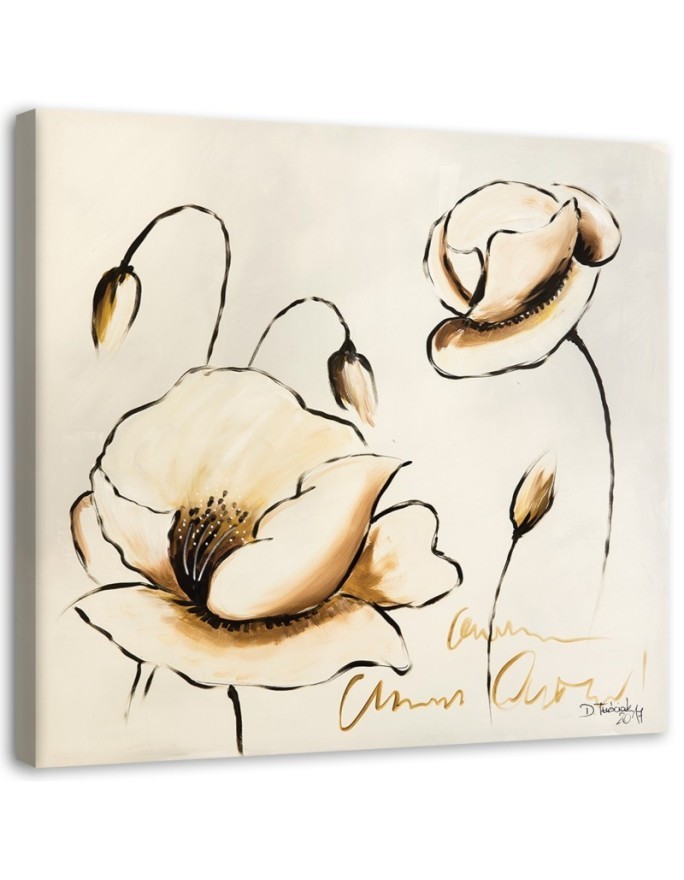Painted flowers - Vintage style Canvas painting | FEEBY