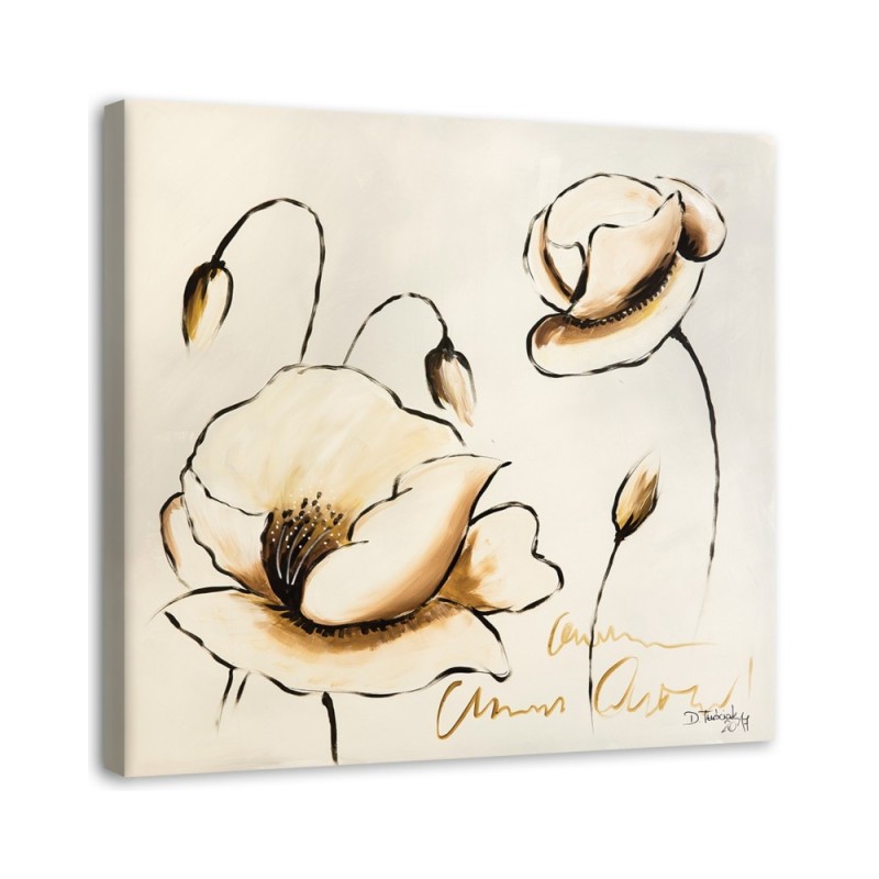 Painted flowers - Vintage style Canvas painting | FEEBY