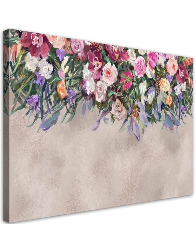 Wall art painting for living room - Painted bouquet of flowers | FEEBY