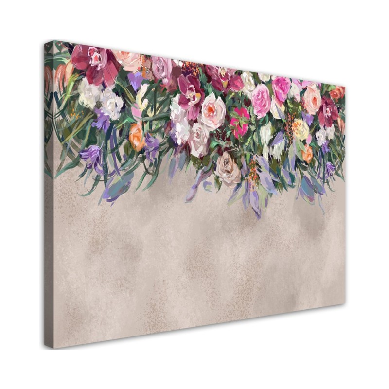 Wall art painting for living room - Painted bouquet of flowers | FEEBY