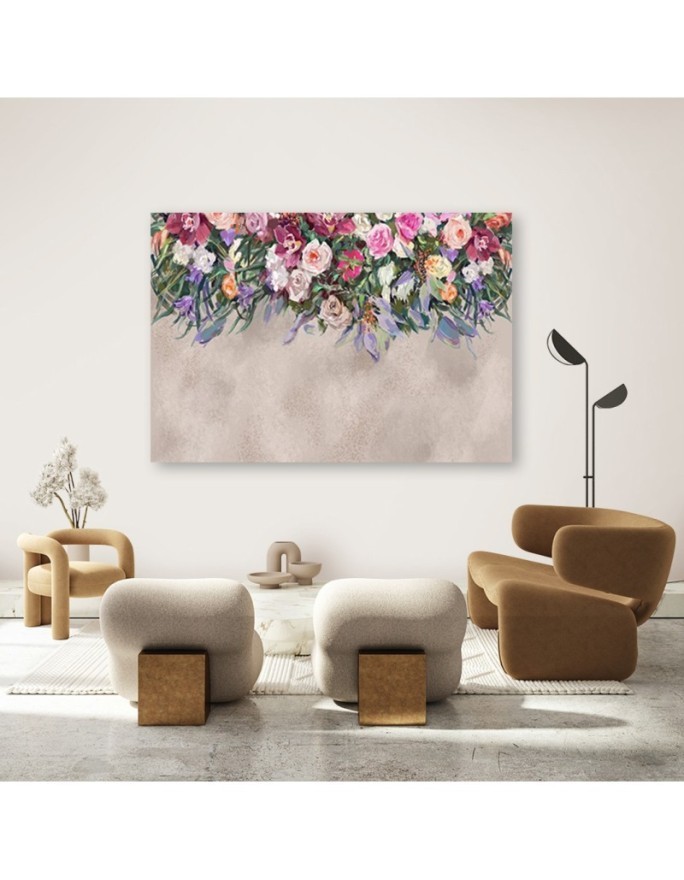 Wall art painting for living room - Painted bouquet of flowers | FEEBY