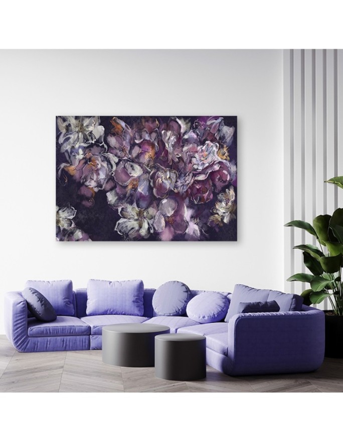 Wall art painting for living room - Painted flower iris | FEEBY