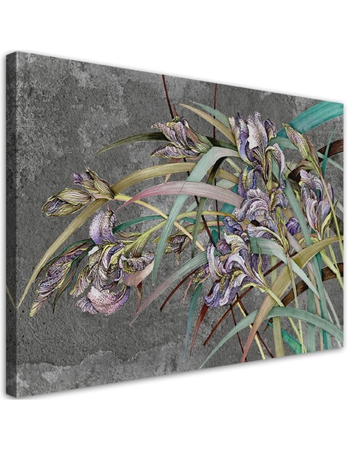 Irises flowers in the wind - Living room canvas painting | FEEBY