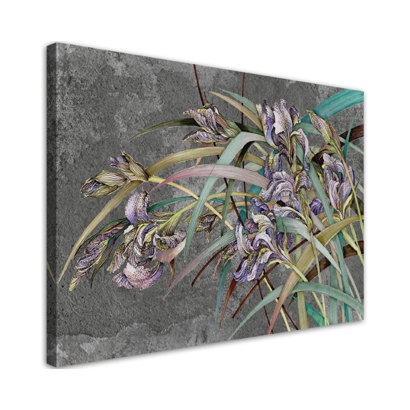 Irises flowers in the wind - Living room canvas painting | FEEBY