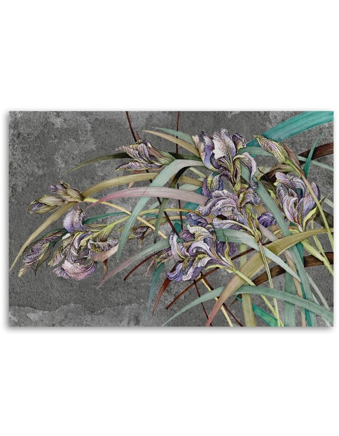 Irises flowers in the wind - Living room canvas painting | FEEBY