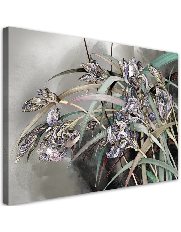 Flowers Irises in the wind - Printed Canvas prints for living room | FEEBY