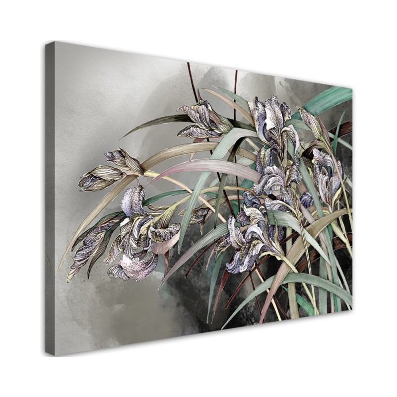 Flowers Irises in the wind - Printed Canvas prints for living room | FEEBY
