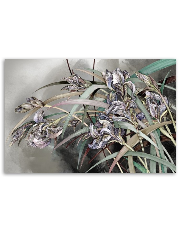 Flowers Irises in the wind - Printed Canvas prints for living room | FEEBY