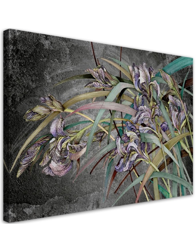 Irises flowers in the wind - Modern canvas painting | FEEBY