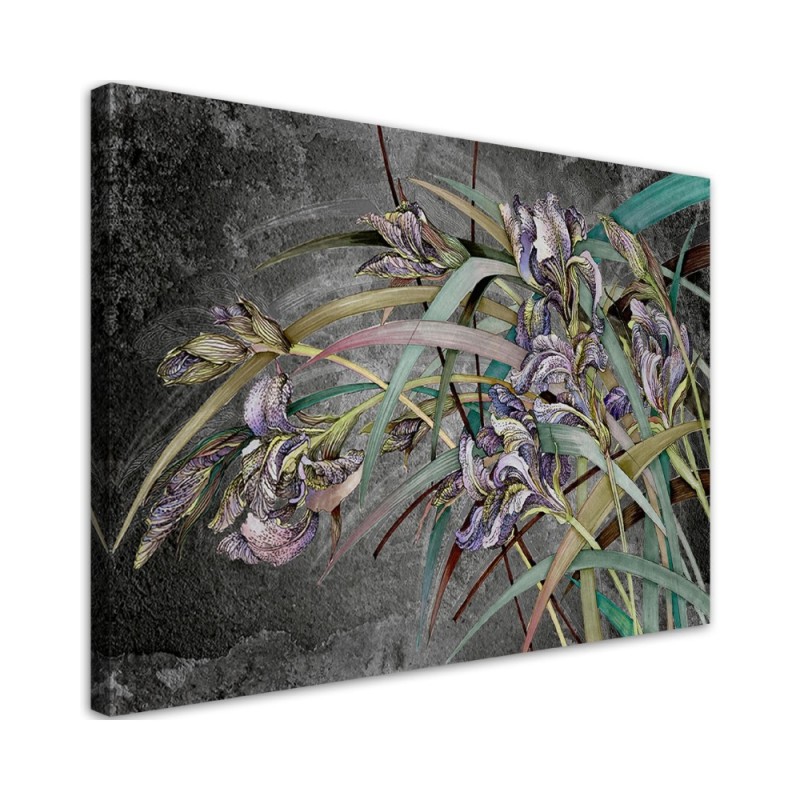 Irises flowers in the wind - Modern canvas painting | FEEBY