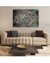 Irises flowers in the wind - Modern canvas painting | FEEBY