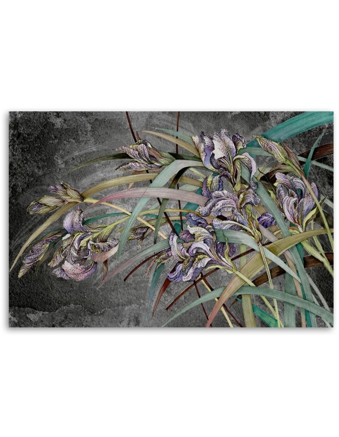 Irises flowers in the wind - Modern canvas painting | FEEBY