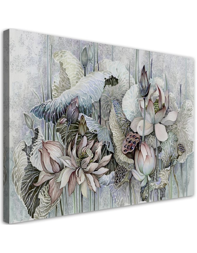 Lotus flowers - Bedroom canvas painting. Dress your walls! | FEEBY