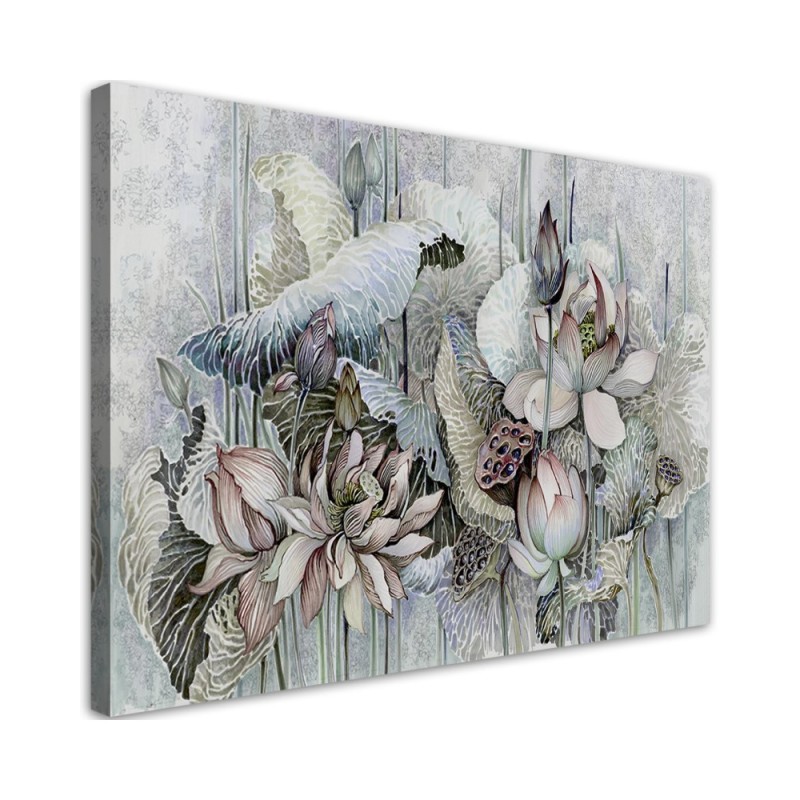 Lotus flowers - Bedroom canvas painting. Dress your walls! | FEEBY
