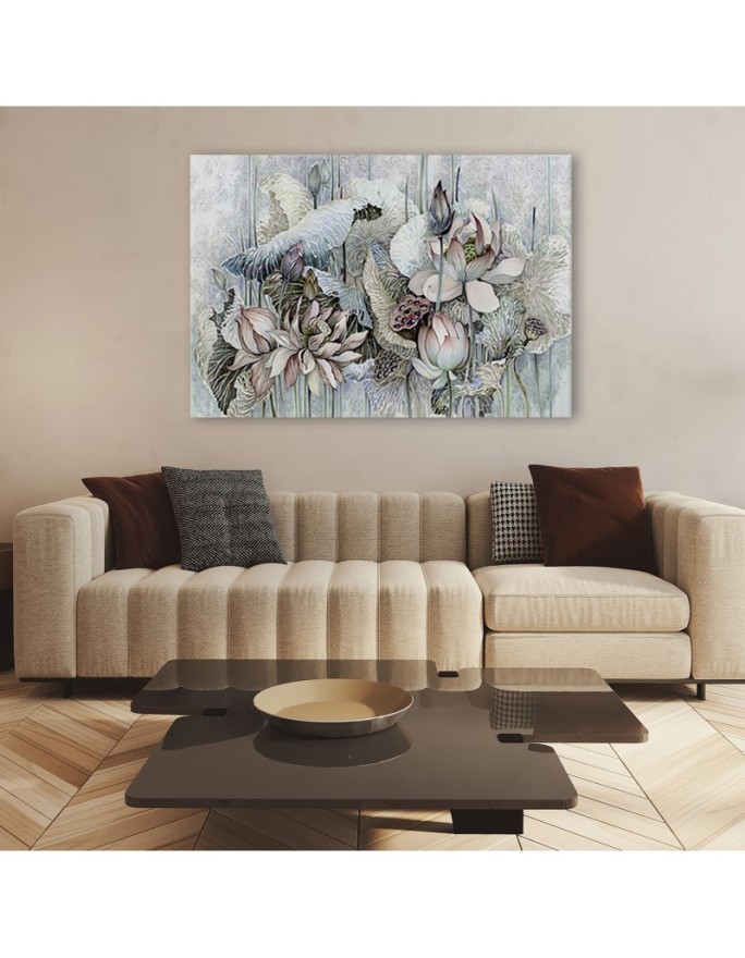 Lotus flowers - Bedroom canvas painting. Dress your walls! | FEEBY