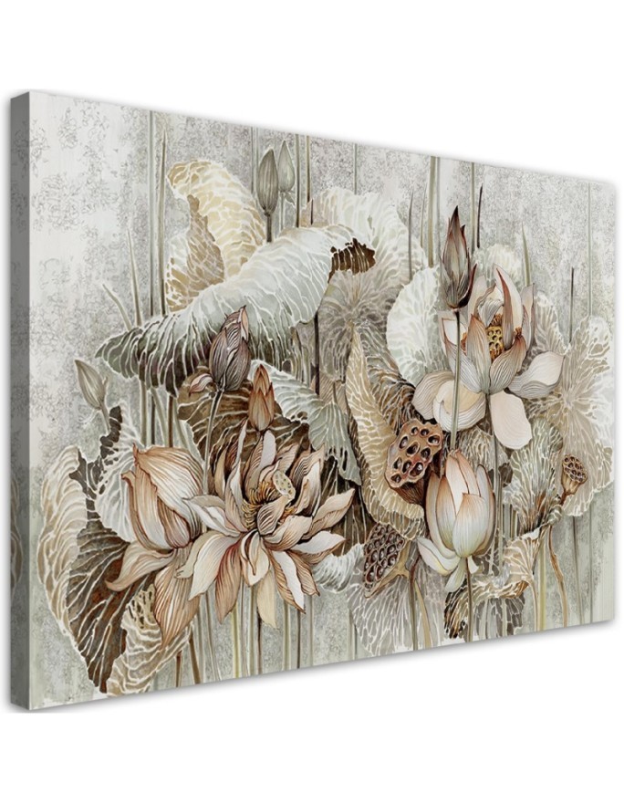Lotus flowers - Living room canvas painting | FEEBY