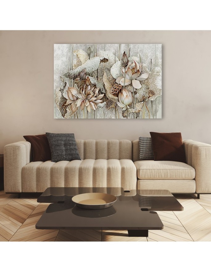 Lotus flowers - Living room canvas painting | FEEBY