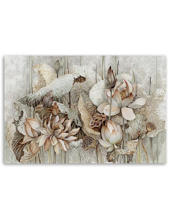 Lotus flowers - Living room canvas painting | FEEBY