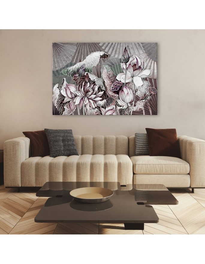 Lotus flower fans - Bedroom canvas painting | FEEBY