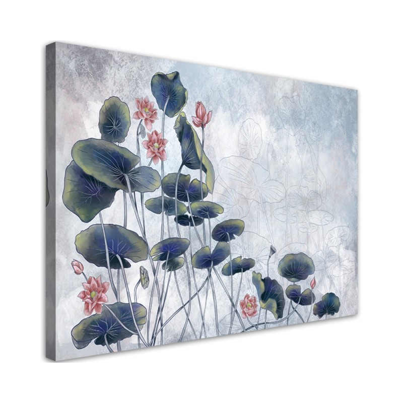 Red water lily - Bedroom canvas painting | FEEBY