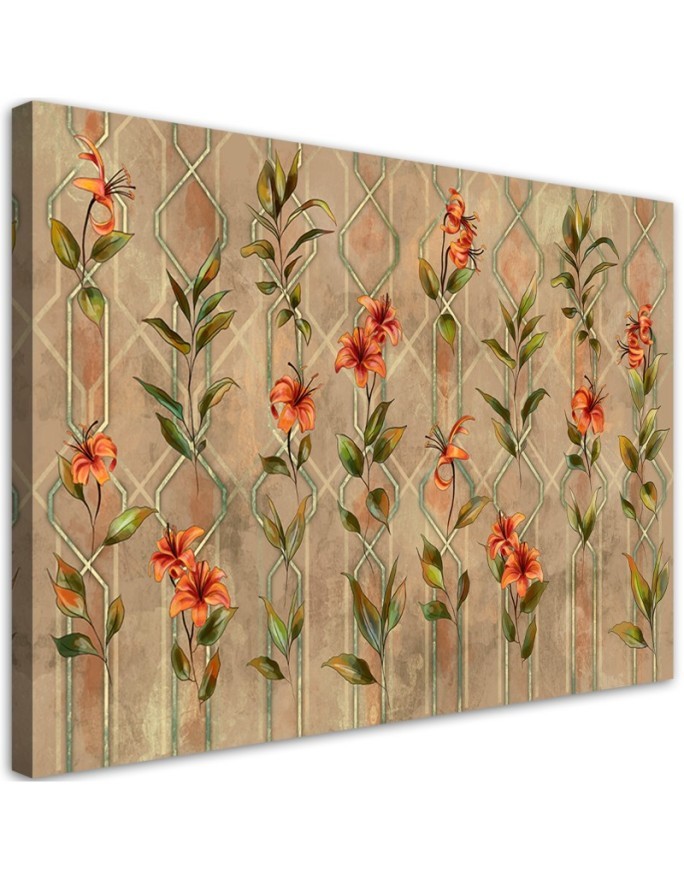 Yellow flower lily - Living room canvas painting | FEEBY