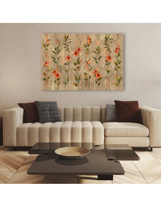 Yellow flower lily - Living room canvas painting | FEEBY