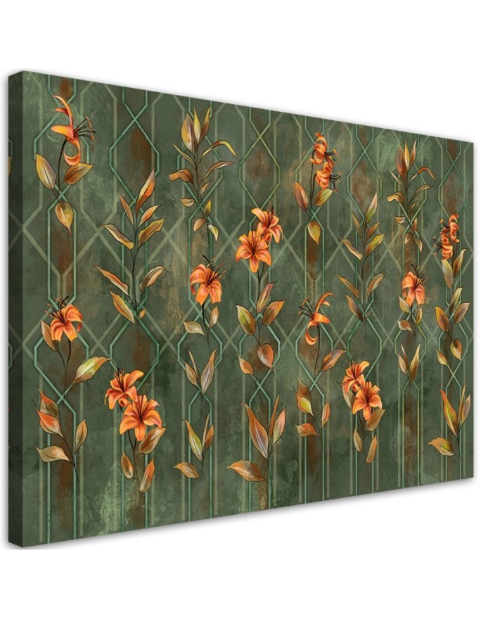 Bedroom Canvas painting - Lily yellow flower | FEEBY