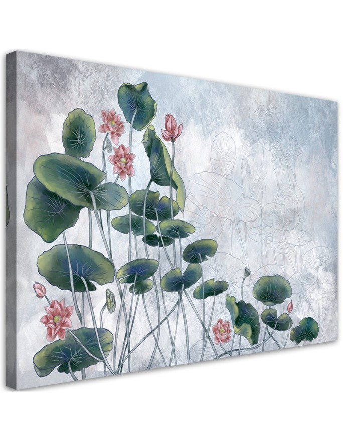 Canvas painting - Red water lily | FEEBY
