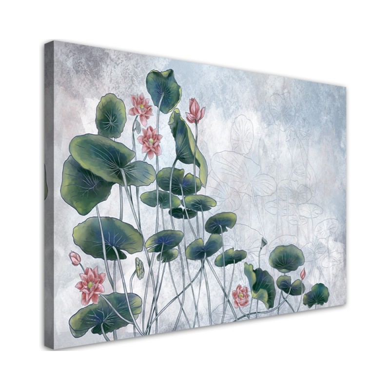 Canvas painting - Red water lily | FEEBY
