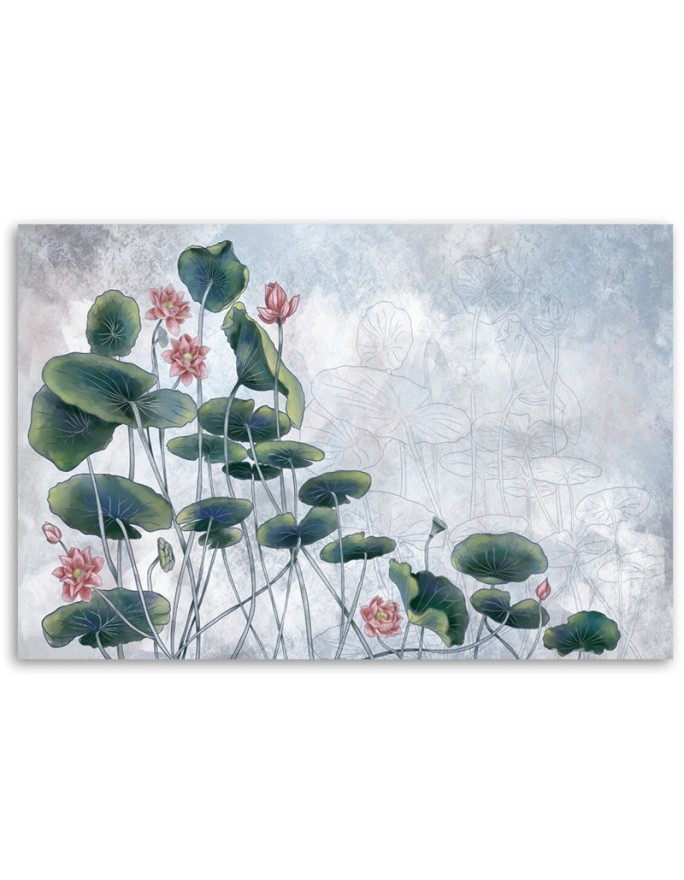 Canvas painting - Red water lily | FEEBY