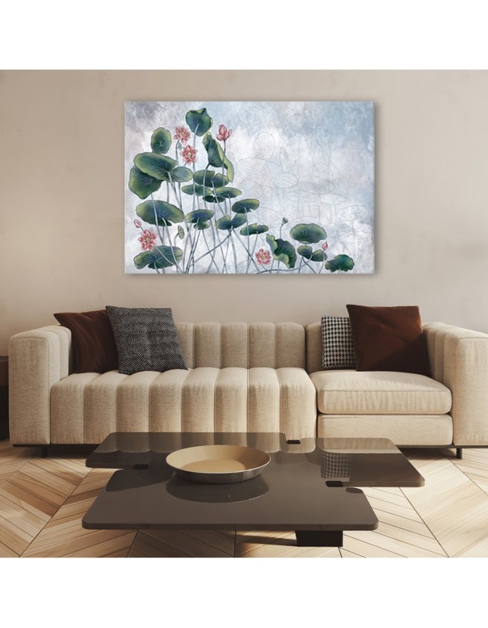 Canvas painting - Red water lily | FEEBY