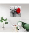 Vintage style Canvas prints - Red rose floral | FEEBY