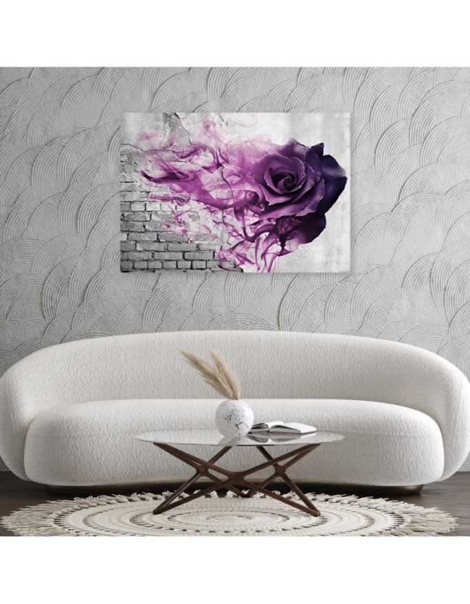 Canvas prints for bedroom - Purple rose against a brick wall | FEEBY