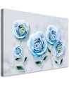 Modern Canvas painting for the living room - Blue roses 3D | FEEBY