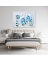 Modern Canvas painting for the living room - Blue roses 3D | FEEBY
