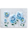 Modern Canvas painting for the living room - Blue roses 3D | FEEBY