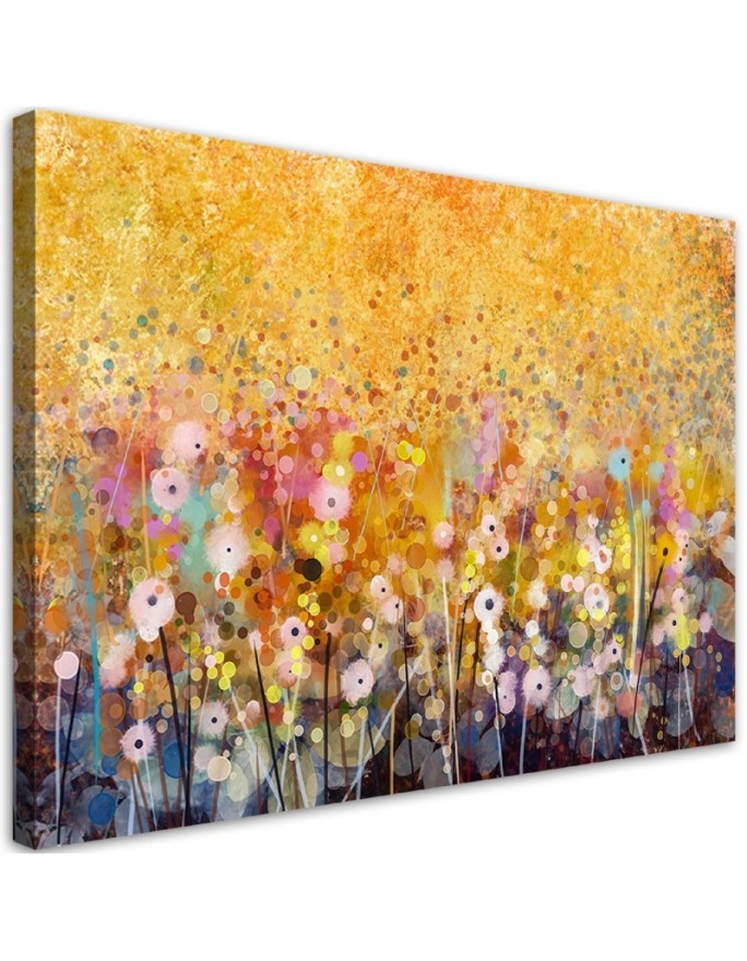 Modern Canvas painting for living room - Flowers meadow nature | FEEBY