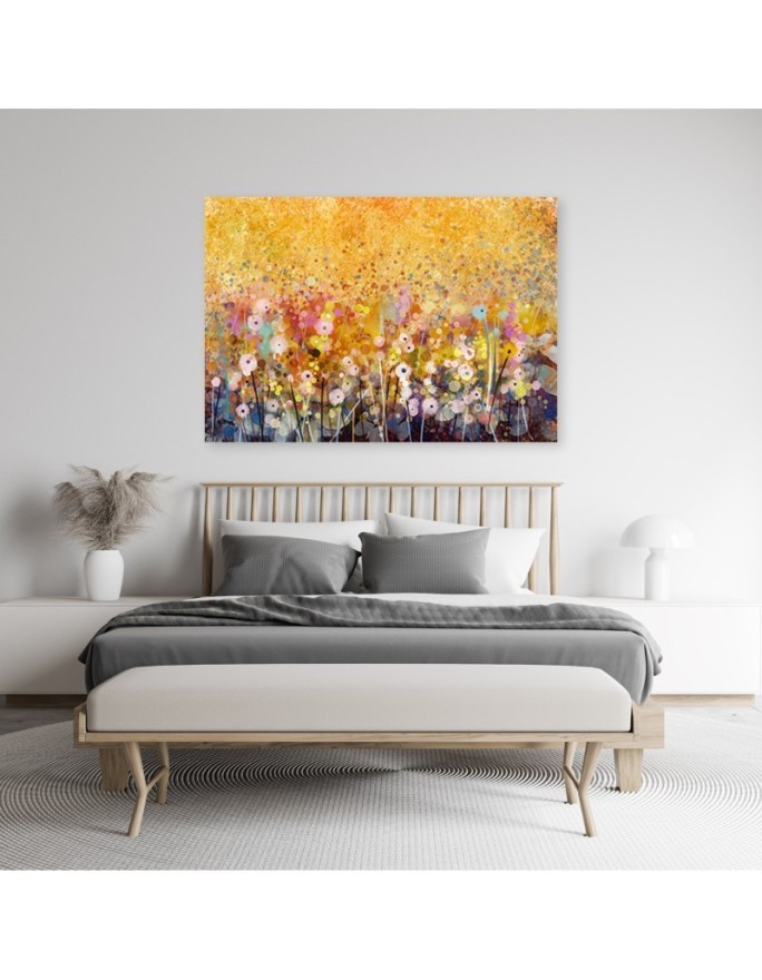 Modern Canvas painting for living room - Flowers meadow nature | FEEBY
