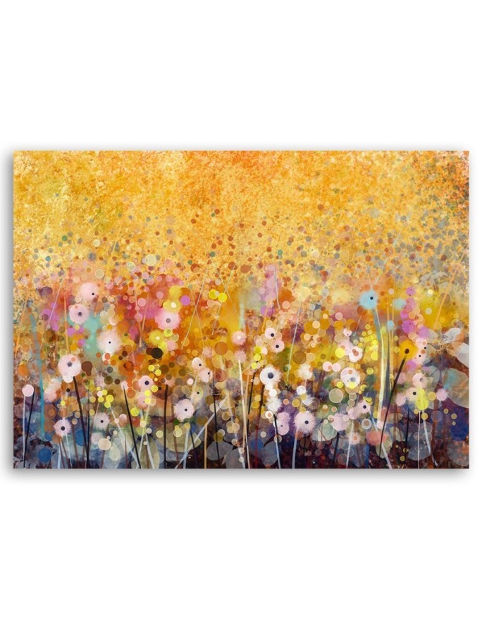 Modern Canvas painting for living room - Flowers meadow nature | FEEBY