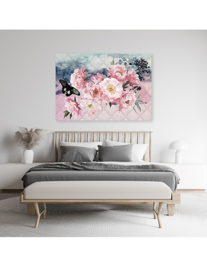 Canvas prints with flowers - Pink flowers bouquet. High quality  | FEEBY
