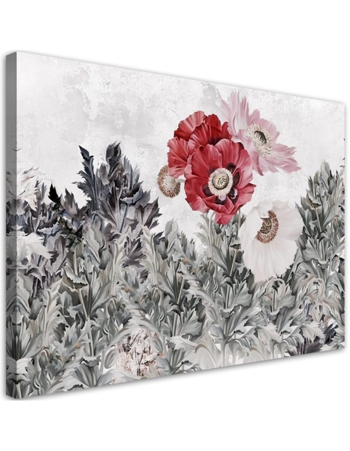 Canvas prints with flowers - Painted red poppies in the garden | FEEBY