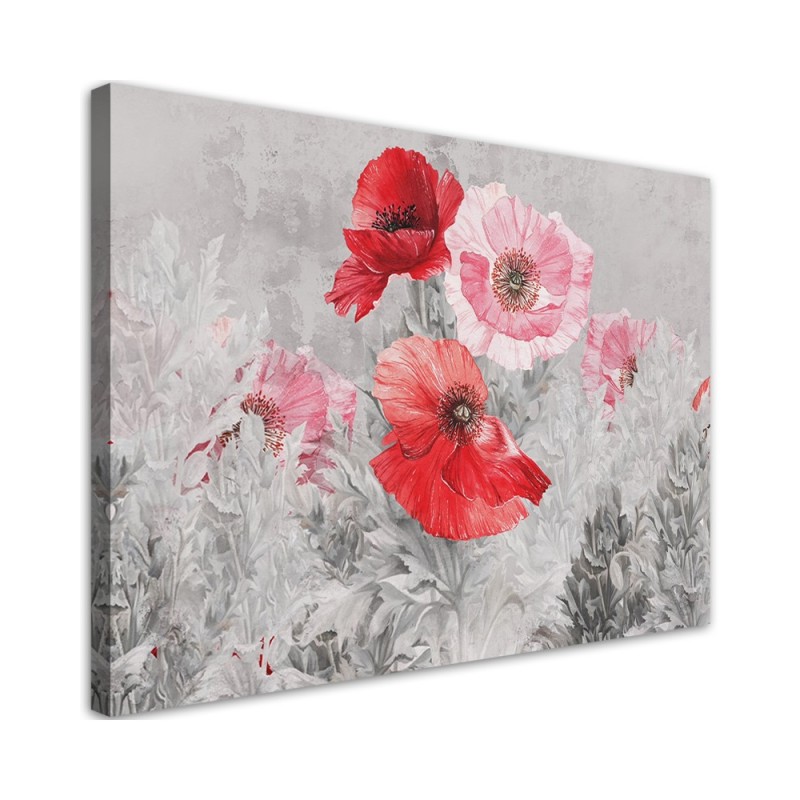 Wall art painting - Red poppies on a grey meadow. High quality  | FEEBY