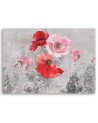 Wall art painting - Red poppies on a grey meadow. High quality  | FEEBY