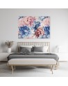Pastel peony flowers - Living room canvas painting | FEEBY