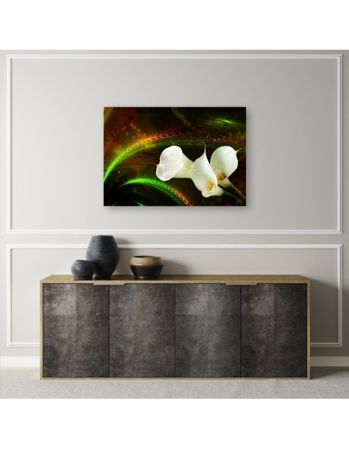 White calla flower plant nature - Modern Canvas painting for living room | FEEBY