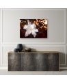 White lily on brown background - Wall art canvas painting | FEEBY