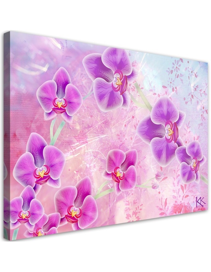 Orchid Flowers Abstraction - Modern painting for wall | FEEBY