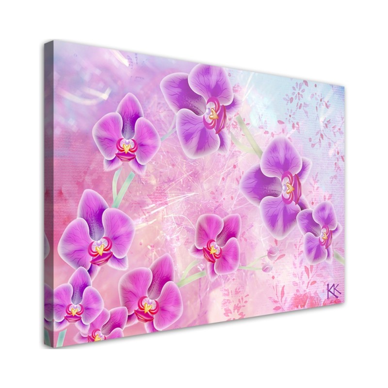 Orchid Flowers Abstraction - Modern painting for wall | FEEBY