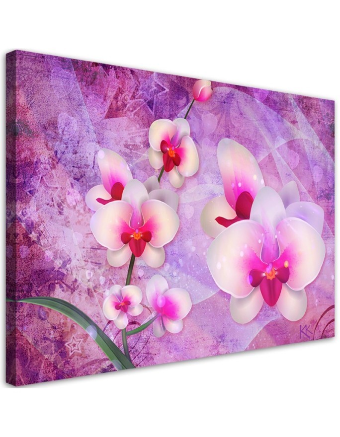 Orchid Flowers Abstraction - Wall art painting for living room | FEEBY